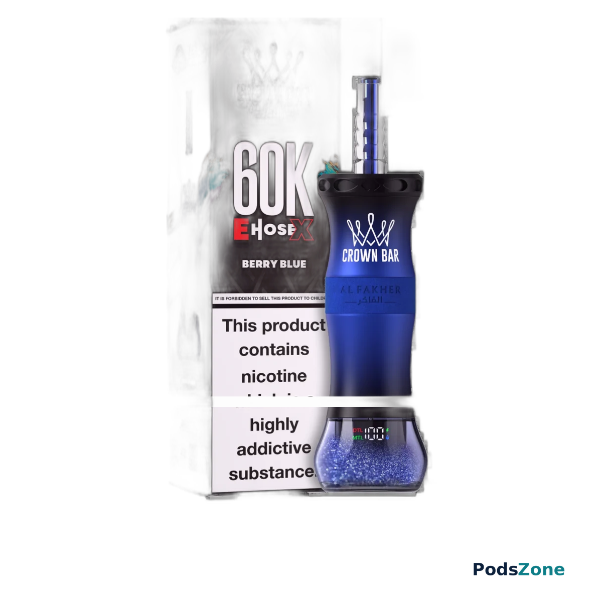 Al Fakher Crown Bar E-Hose 60000 Puffs Berry Blue