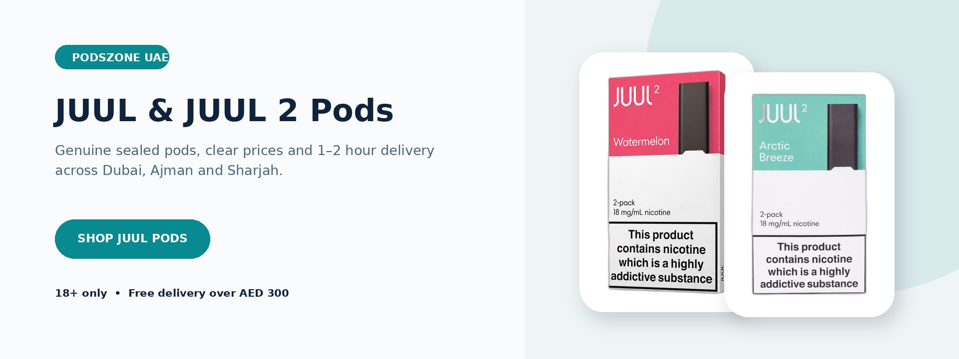 JUUL and JUUL 2 pods with fast delivery in Dubai